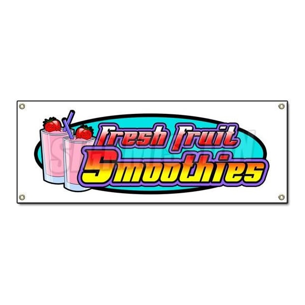 SMOOTHIES BANNER SIGN fresh fruit smoothie signs shakes drink health drink